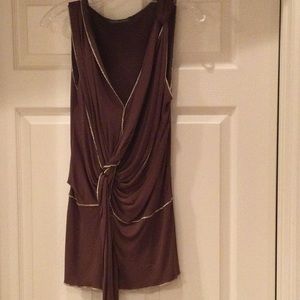 ALBERTA FERRETTI BROWN WITH METALLIC TRIM SIZE 40